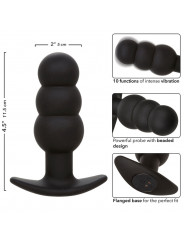 CALEXOTICS - ROCK BOTTOM PERLINE TAPPO ANALE 10 VIBRAZIONI SILICONE NERO