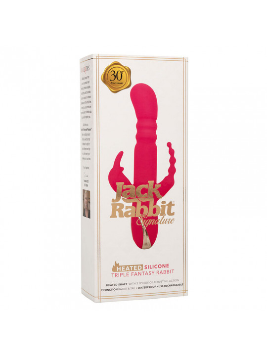 CALEXOTICS - JACK FANTASY VIBRATORE TRIPLO RISCALDATO ROSA CONIGLIO