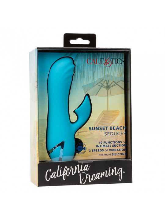 CALEXOTICS - SUNSET BEACH SEDUCER VIBRATORE E STIMOLATORE 10 FUNZIONI BLU