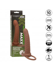 CALEXOTICS - MAXX RIBBED DUAL PENETRATOR 10 VIBRAZIONI MARRONE