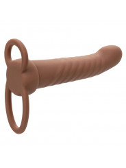 CALEXOTICS - MAXX RIBBED DUAL PENETRATOR 10 VIBRAZIONI MARRONE