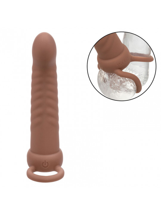 CALEXOTICS - MAXX RIBBED DUAL PENETRATOR 10 VIBRAZIONI MARRONE