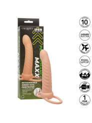 CALEXOTICS - MAXX RIBBED DUAL PENETRATOR 10 VIBRAZIONI CARNE