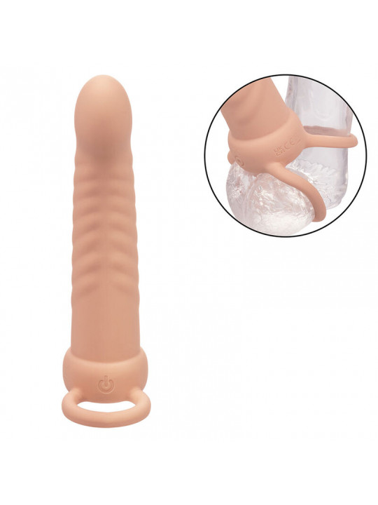 CALEXOTICS - MAXX RIBBED DUAL PENETRATOR 10 VIBRAZIONI CARNE