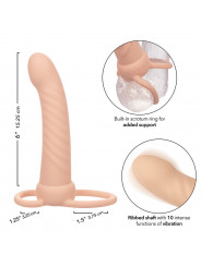 CALEXOTICS - MAXX RIBBED DUAL PENETRATOR 10 VIBRAZIONI CARNE