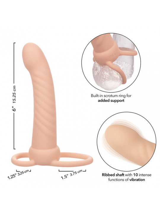 CALEXOTICS - MAXX RIBBED DUAL PENETRATOR 10 VIBRAZIONI CARNE