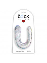 KING COCK - DOUBLE TROUBLE DOPPIO DILDO 33 CM TRASPARENTE