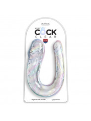 KING COCK - DOUBLE TROUBLE DOPPIO TROUBLE 44 CM TRASPARENTE