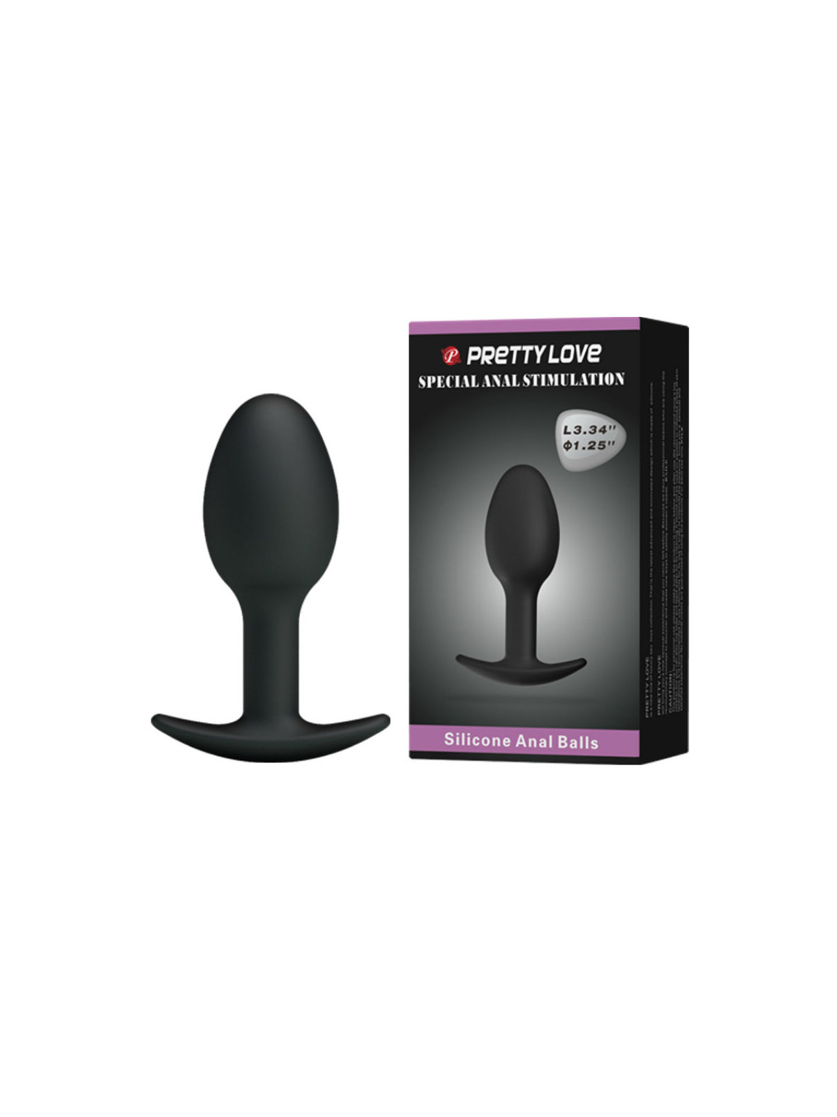 PRETTY LOVE - PLUG ANALE IN SILICONE 6.5 CM NERO