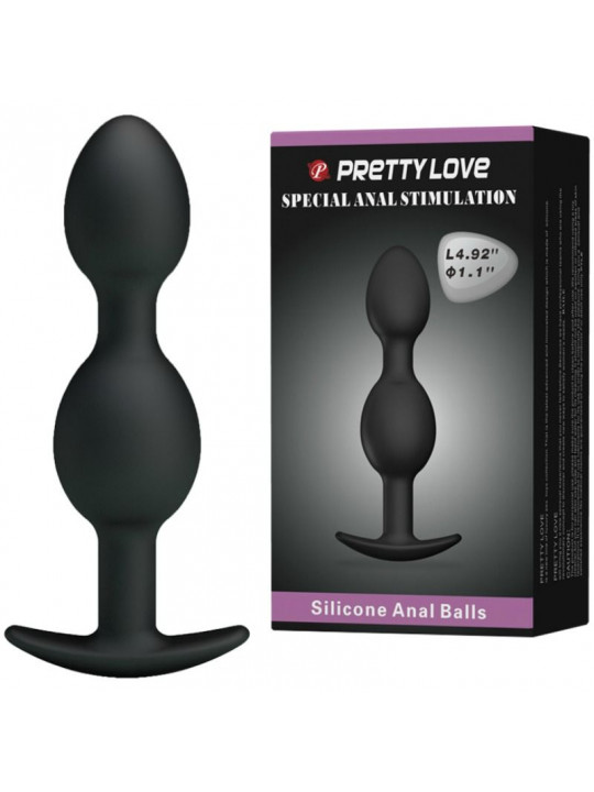 PRETTY LOVE - SFERE ANALI IN SILICONE 12.5 CM NERE