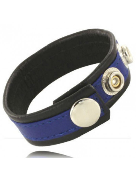 LEATHER BODY - E CINTURINO CON MOSCHETTONI - NERO E BLU