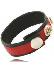 LEATHER BODY - E CINTURINO CON MOSCHETTONI - NERO E ROSSO