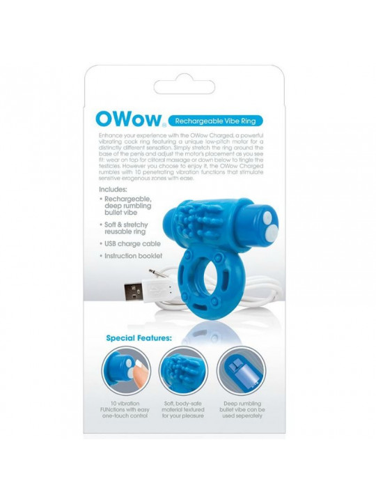 SCREAMING O - VIBRATORE RING WOW RICARICABILE BLU