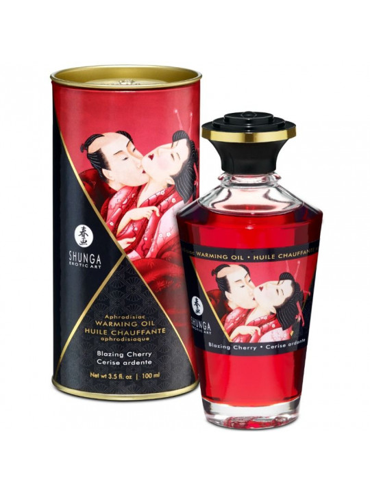 SHUNGA - OLIO DA MASSAGGIO EFFETTO CALORE SAPORE INTENSO DI CILIEGIA 100 ML