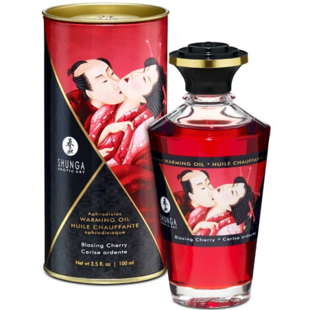 SHUNGA - OLIO DA MASSAGGIO EFFETTO CALORE SAPORE INTENSO DI CILIEGIA 100 ML