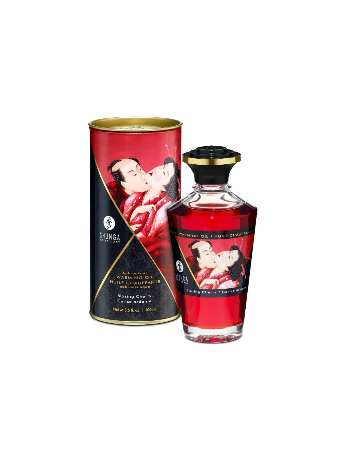 SHUNGA - OLIO DA MASSAGGIO EFFETTO CALORE SAPORE INTENSO DI CILIEGIA 100 ML