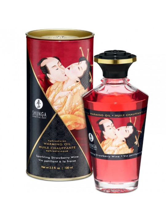 SHUNGA - OLIO DA MASSAGGIO EFFETTO CALORE FRAGOLE E CAVA 100 ML