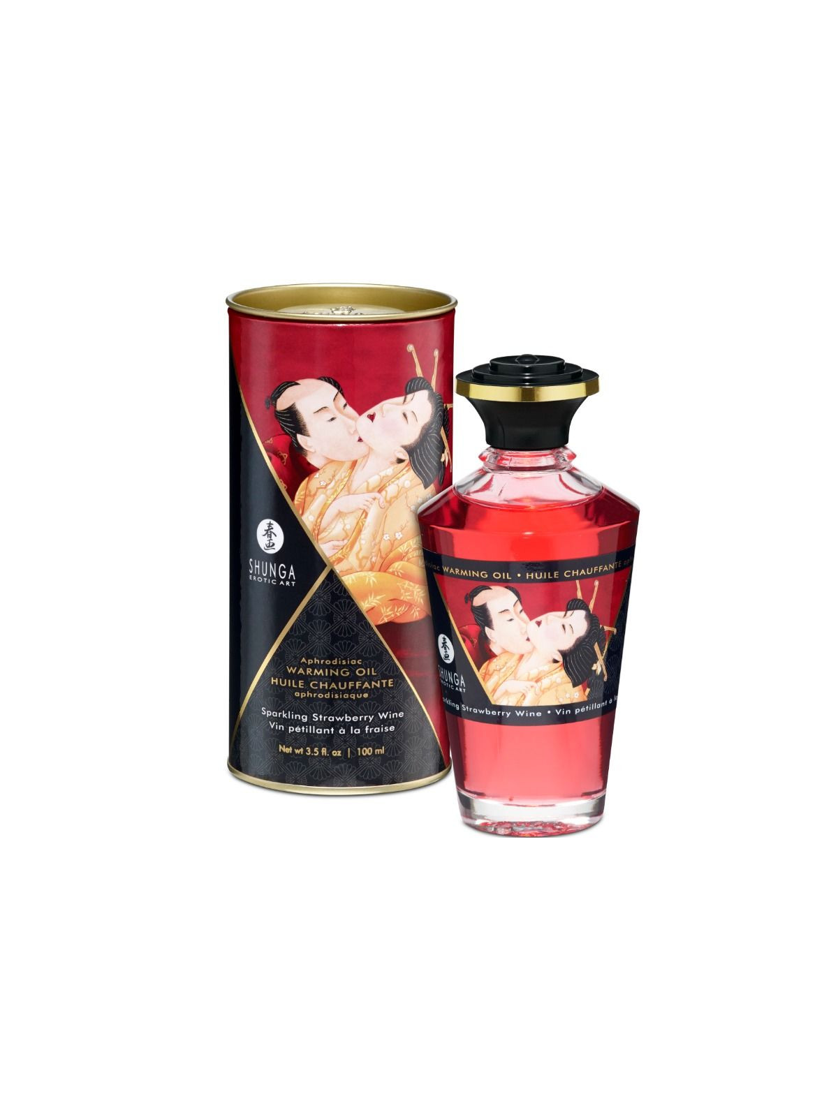 SHUNGA - OLIO DA MASSAGGIO EFFETTO CALORE FRAGOLE E CAVA 100 ML