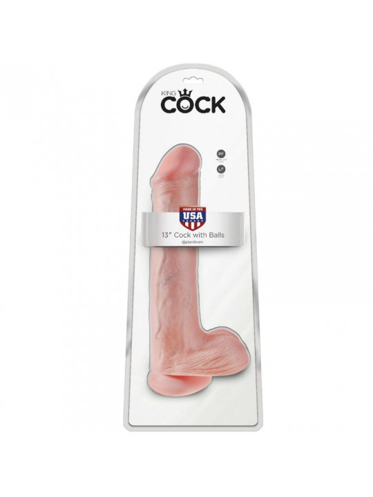 KING COCK - DILDO CON SFERE 33 CM CARNE