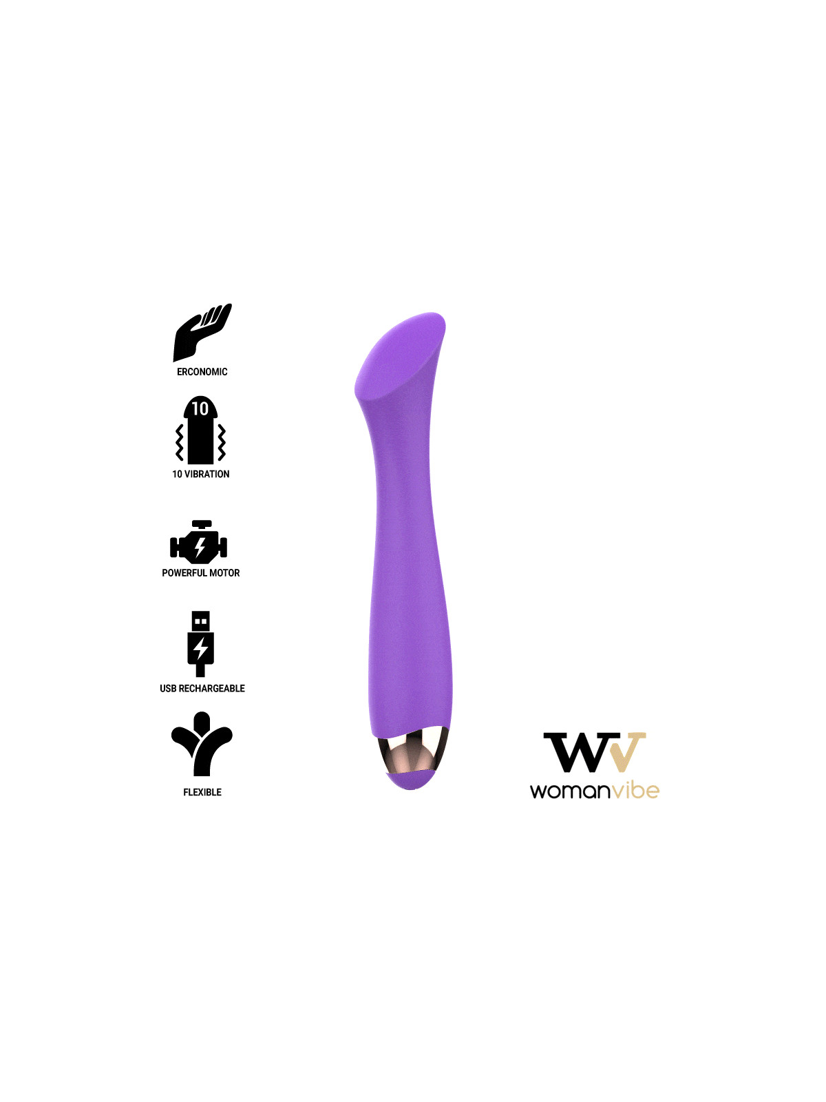 WOMANVIBE - VIBRATORE RICARICABILE IN SILICONE PUNTO "K" MANDY