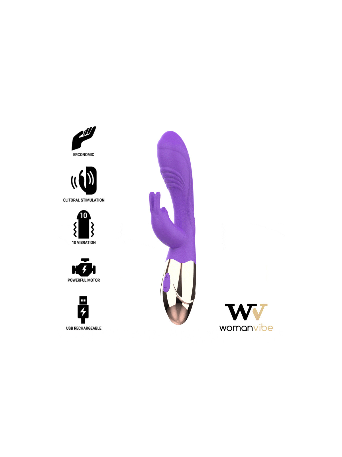 WOMANVIBE - VIBRATORE VIORA RICARICABILE IN SILICONE